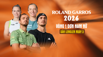 Vòng 1 đơn Nam & Nữ  Roland Garros 2026_sân Lenglen ngày 3